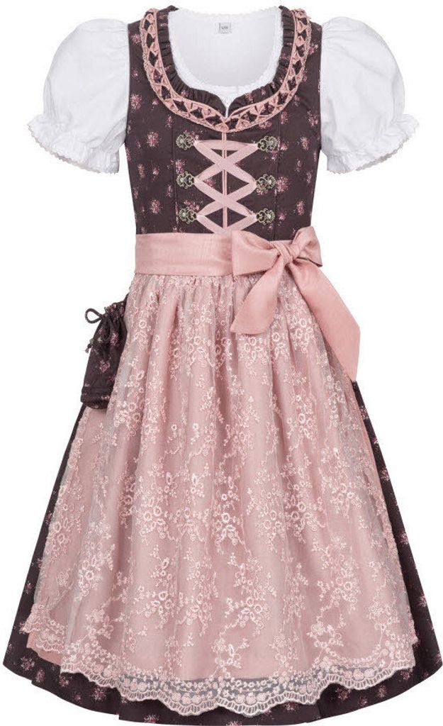 Kinderdirndl 3-teilig Rosalie in Bordeaux von Nübler Größe 116
