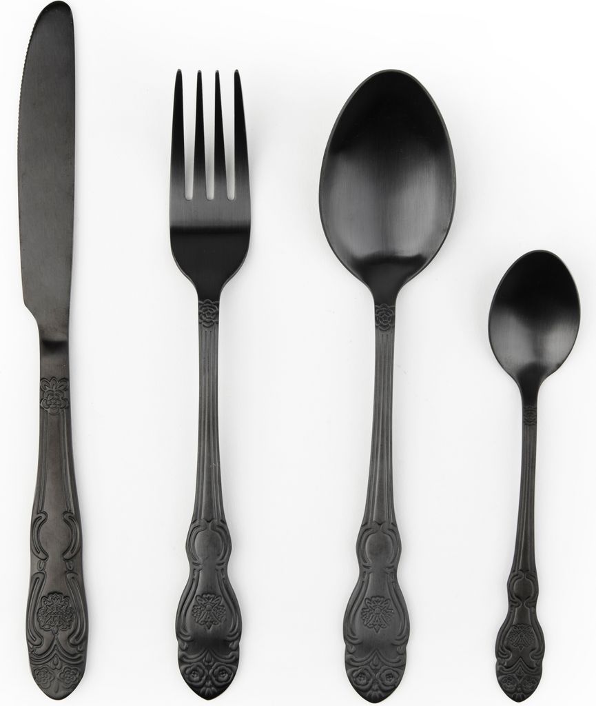 Excelsa besteckset 4 stück Baroque stahl schwarz