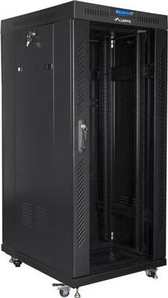 Lanberg FF01-6827-12BL Rackschrank 27U Freistehendes Rack Schwarz