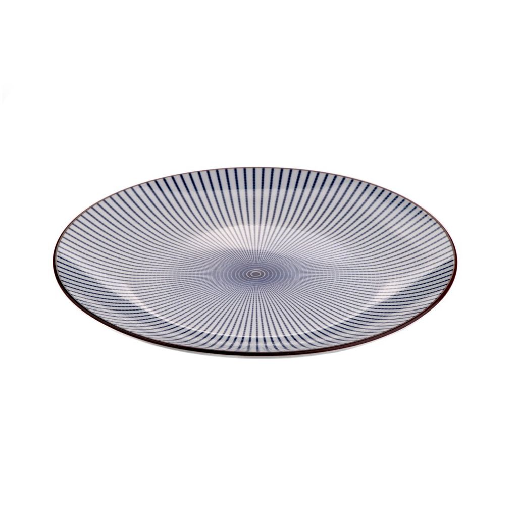 Talerz obiadowy NAVIA granatowy z brązową obwódką 27 cm Zdjęcie produktu 2