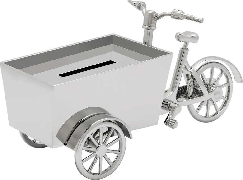 Tirelire pour apprendre à épargner - Vélo argenté design enfant 16x7cm
