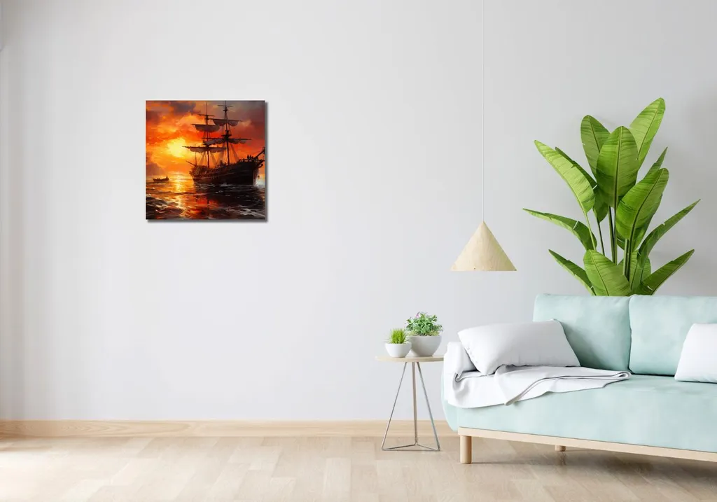 Quadro 50x50cm Fuoco sull'acqua - 2