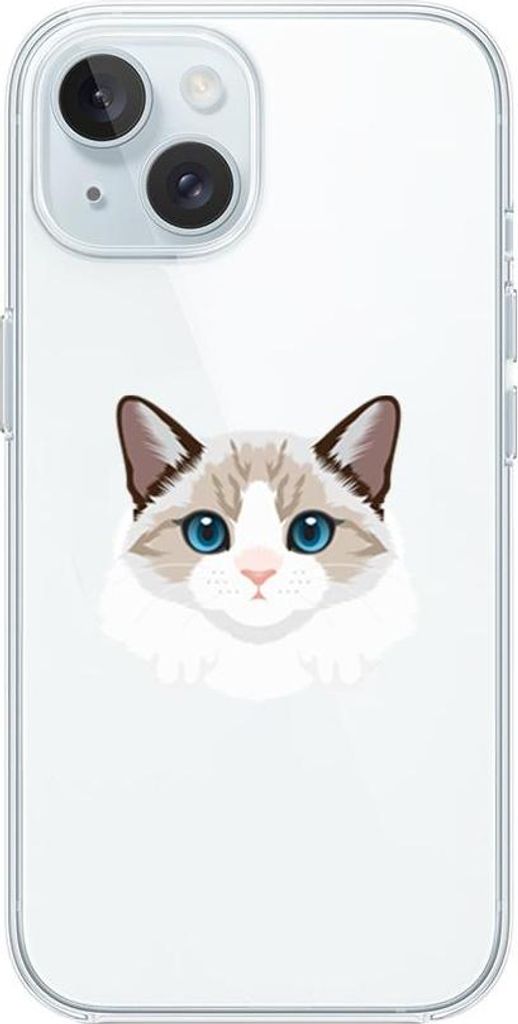 iPhone 15 Plus Hülle, Transparent, Silikon Flexi, Burma-Katze