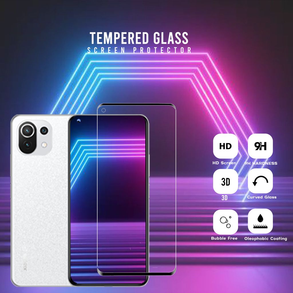 Xiaomi 11 – gehärtetes Glas 9H – 3D-Displayschutz in Superqualität