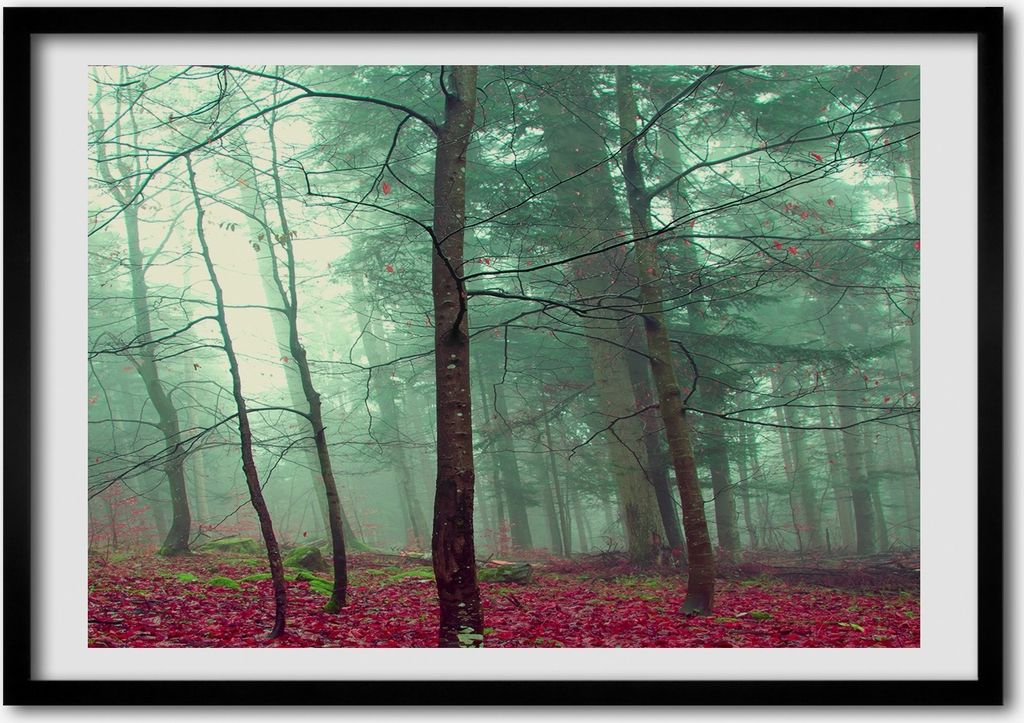 Bild - Bilderrahmen - 100 cm x 70 cm - MDF - Rahmen - Foto - Wandkunst Herbstblätter