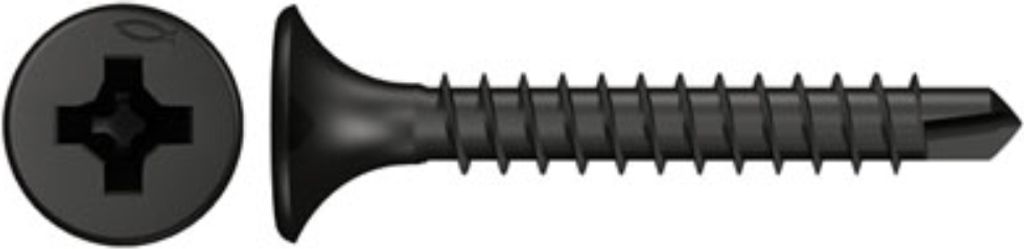 Fischer 665094, Schraube, Metall, Gipskarton, Metall, Gipskarton, PH (Phillips), PH2, Schwarz