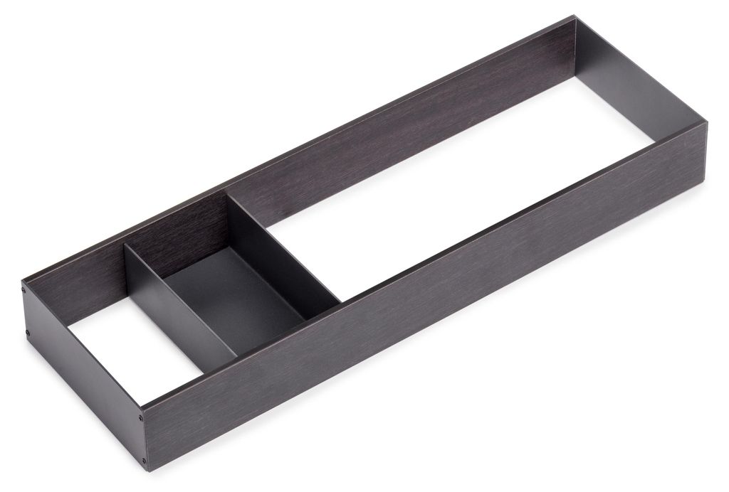 Emuca Schubladenorganisator Orderbox, 150x470mm, Stahl und Holz, Anthrazitgrau