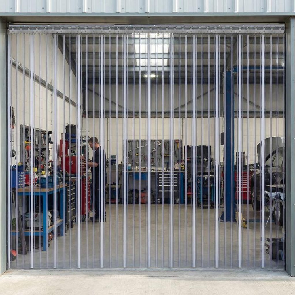 PVC Lamellenvorhang Transparent 1 x 2.5m, Schwerlast Streifenvorhang Wasserdicht & Isolierend für Lager, Kühlraum, Garage & Supermarkt