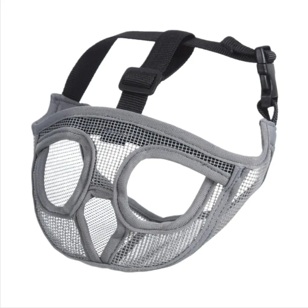 Museruola Bulldog Francese INF Grigio XS: Traspirante e Anti-Morso