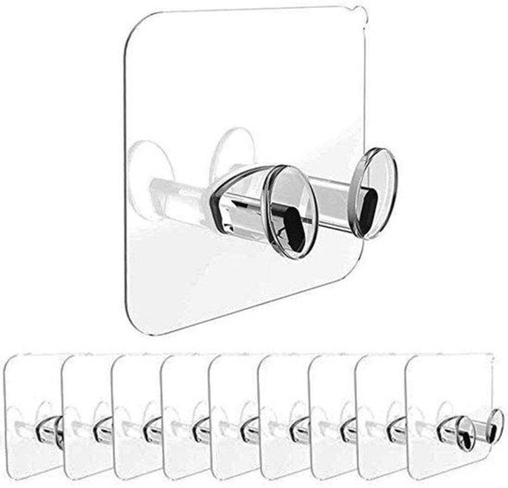 5er-Satz transparente Wandhaken, selbstklebende Haken für Stecker, Rasierklingen, Schlüssel, Küchengeschirr, Badezimmeraccessoires, multifunktio...