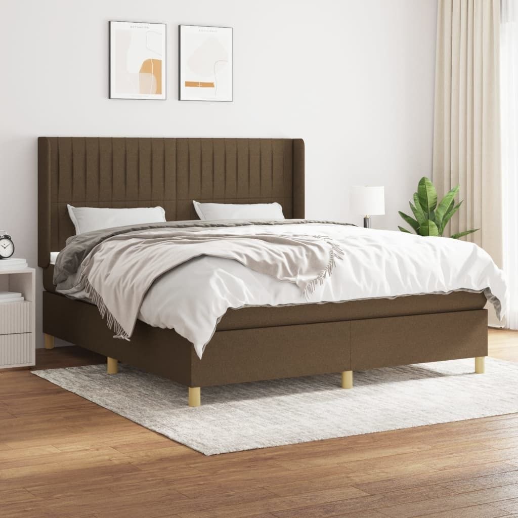 “2026 Moderne“Doppelbett/Jugendbett, Boxspringbett mit Matratze Dunkelbraun 180x200cm Stoff - Klassische Betten,Bettrahmen Designermöbel 8493120
