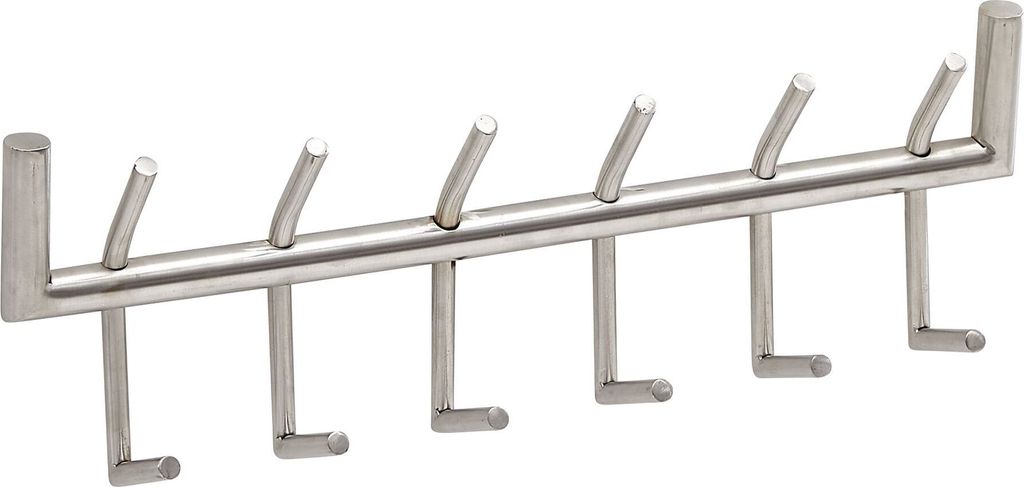 Wandgarderobe Metall Silber 60x19x10 cm Design Flurgarderobe Stahl | Hakenleiste Wandpaneel | Garderobe Wand | Garderobenleiste Flur