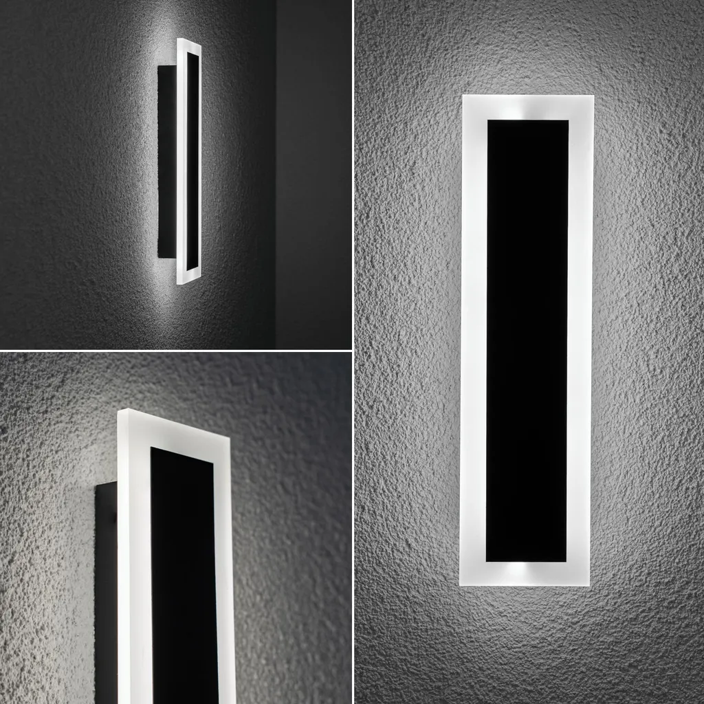 Applique extérieure LED étanche IP65 Noire pour éclairage entrée 30cm - 6