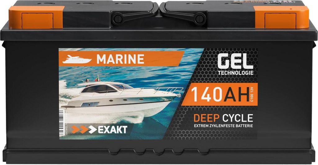 EXAKT GEL Batterie 12V 140Ah Bootsbatterie Solarbatterie