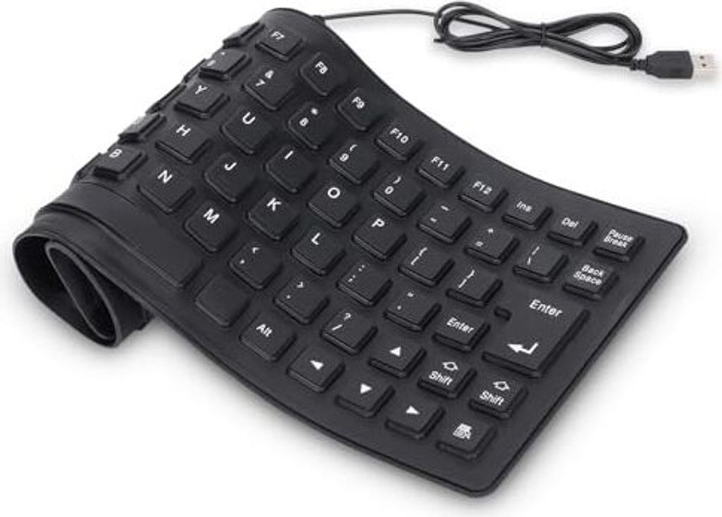USB -Silikon -Falten -Tastatur, 5,1 x 13,5 Zoll 85 Tasten verkabelt tragbare wasserdichte ruhige, weiche Rollup Ergonomische Business -Tastatur iOS/An