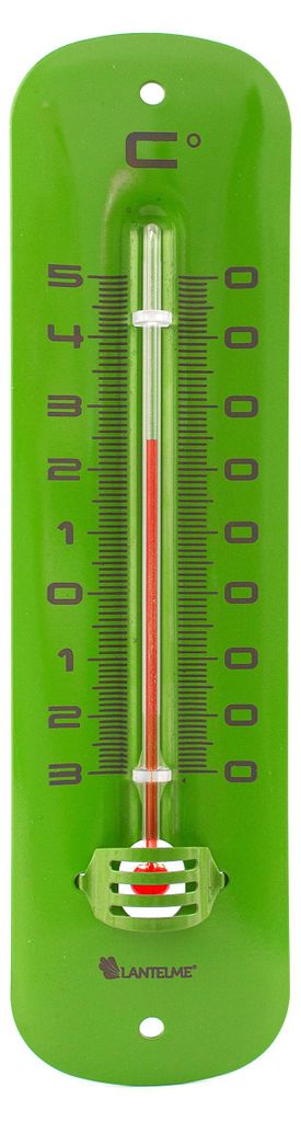 Gartenthermometer 19cm Metall Retro in Grün Außen Garten Produktbild 
