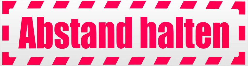 Kiwistar Abstand halten gestreift Magnetschild Schild magnetisch - 30cm Neonpink - Magnetfolie für Auto PKW Kfz