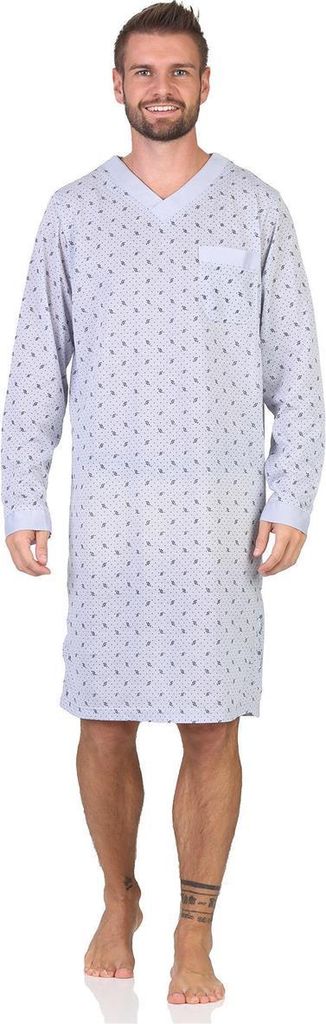 Camicia da notte da uomo con maniche lunghe e scollo a V, Immagine del prodotto 