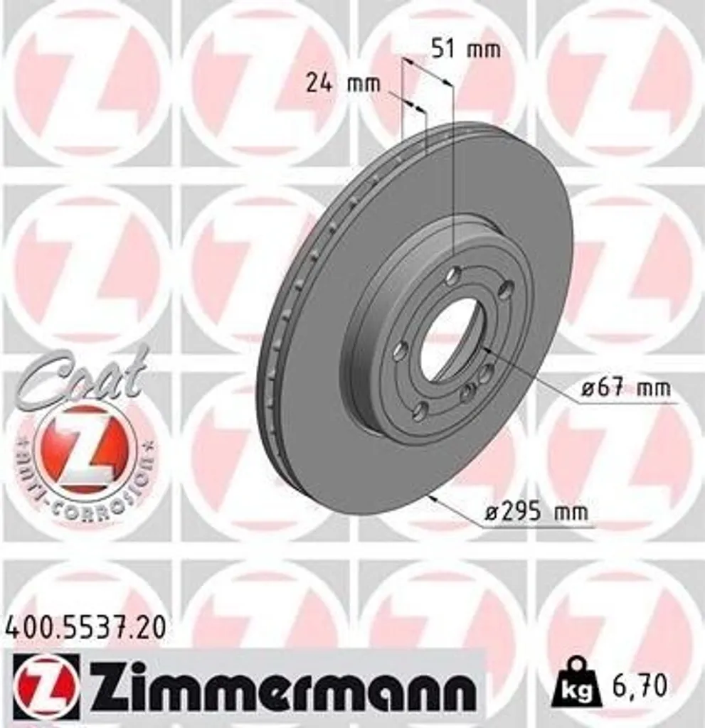 Disque de frein ZIMMERMANN 400.5537.20 pour Mercedes Classe A W177