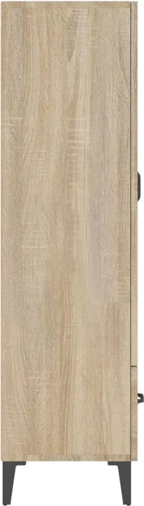 Highboard in rovere nero 40x42.5x185 cm in legno ingegnerizzato