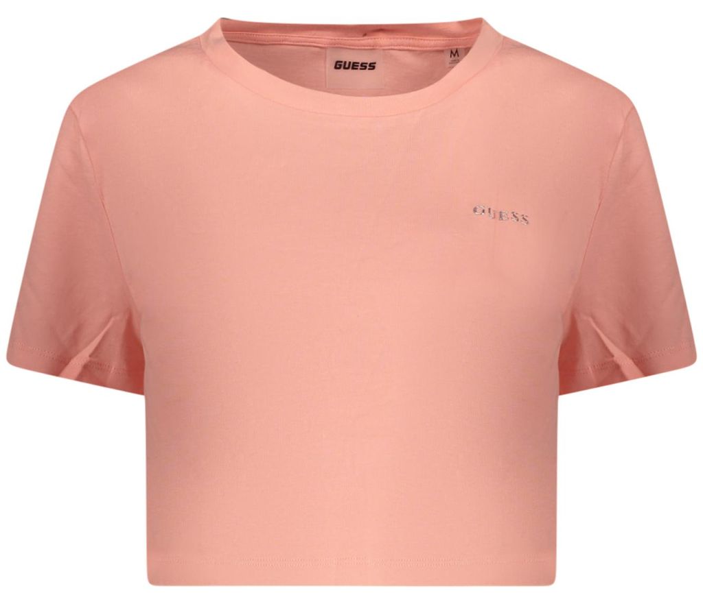 Rosa Damen T-Shirt aus Baumwolle mit Logo und Applikationen