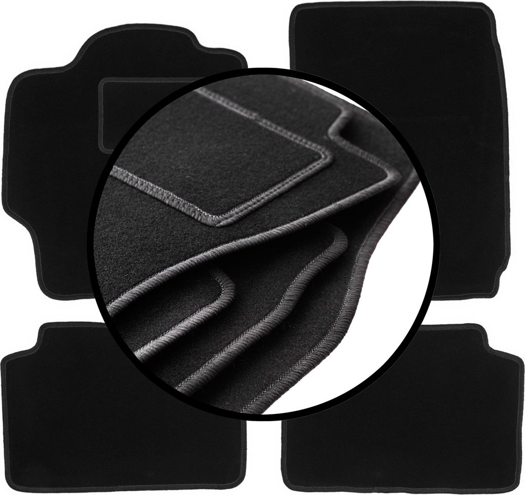 Komplettset Veloursmatten für: Mazda 323 BJ Limousine, Fließheck, Break, Kombi (1998-2003)