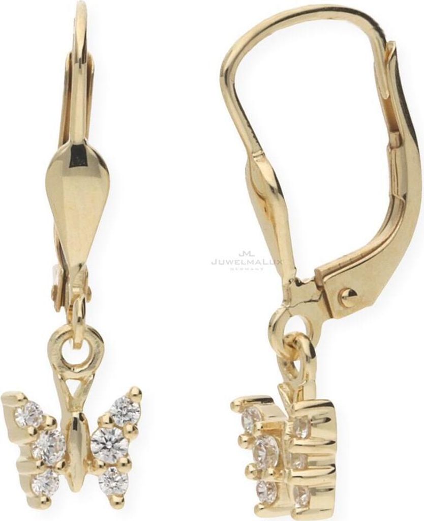 JuwelmaLux Kinder Schmetterling Ohrhänger 333 Gold mit Zirkonia JL10-06-1537