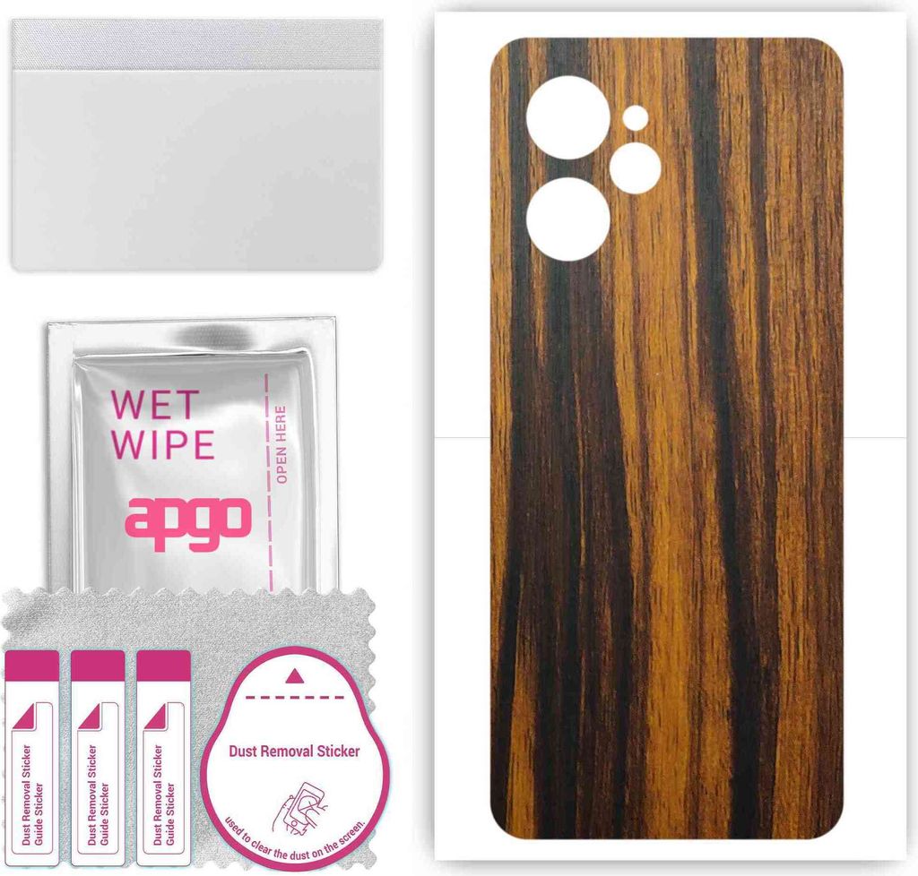 apgo Rückseite Schutzfolie, Skin, kompatibel mit Realme 10 5G, Hinten Displayschutzfolie aus Vinylfolie, kratzfest, einfache Montage - Tigerwood