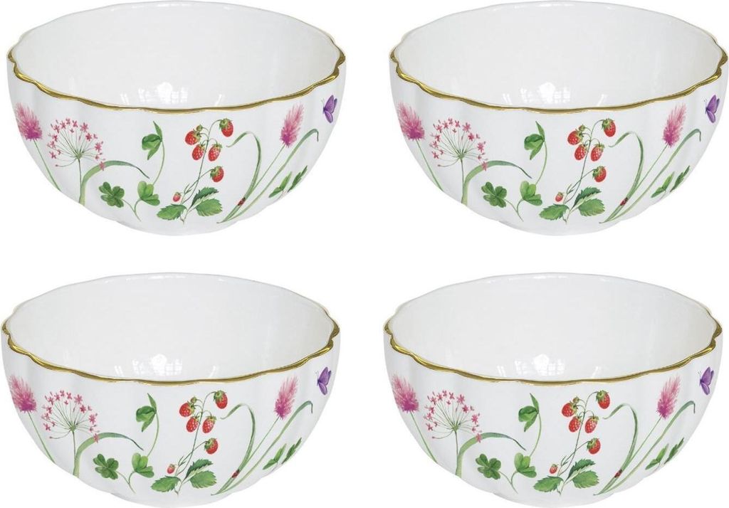 4er Set Dessertschalen EN PLEIN AIR Frühlingswiese D. 12cm Porzellan Easy Life
