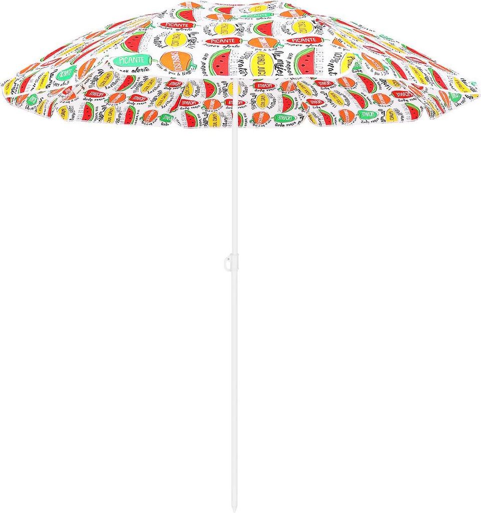 Strand- & Balkonsonnenschirm 180 cm – Design „Mix Fruit“ – Produktbild 