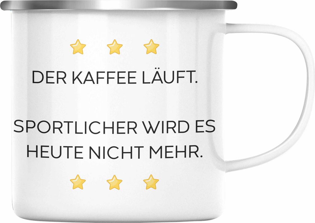 Trendation - Lustige Emaille Tasse mit Spruch für Frauen Männer Arbeit Büro Lustig Emaille Tassen Becher mit Sprüchen Kollegin Geschenk Sarkasm...