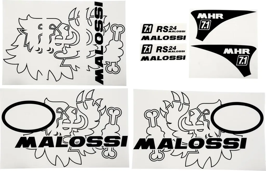 Kit Déco Scooter Autocollants Malossi Trophy Vespa Primavera et Sprint