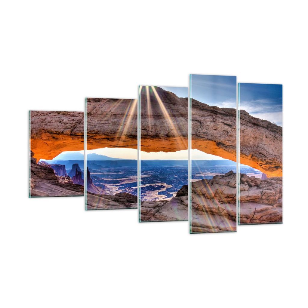 Bilder auf glas - Felsen Ansicht Landschaft - 100x60cm - Glasbilder - Wandbilder - Kunstdruck - zum Aufhängen bereit - Wanddekoration aus Glas - G...