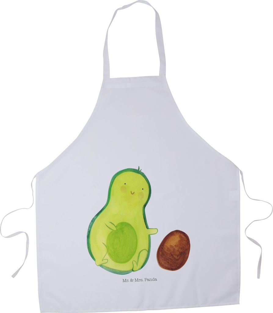 Mr. & Mrs. Panda Küchenschürze Avocado Kern rollt - Weiß - Geschenk, Küchenzubehör, Geburtstag, Latzschürze, Babyparty, Avocados, Schürze, A...