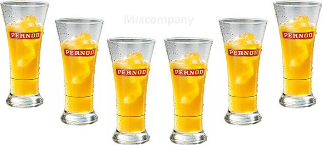 Pernod Pastis Glas Gläser transparent Set - 6x Gläser 2cl Produktbild 