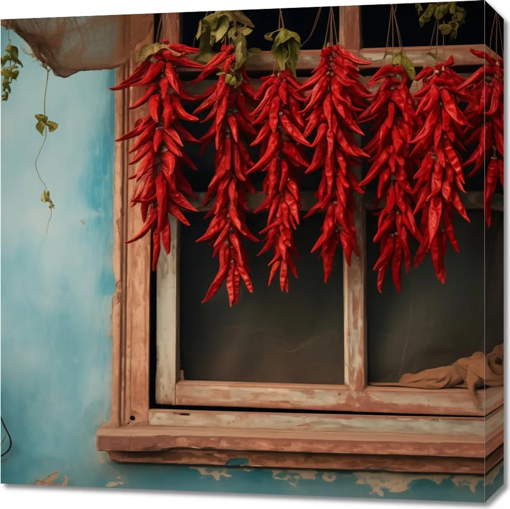 Wall Art 70x70 Peperoncino Rosso - Quadro Moderno Design Cucina Canvas
