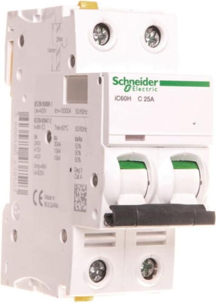 Leitungsschutzschalter 2P C 25A 10kA AC iC60H-C25-2 A9F07225