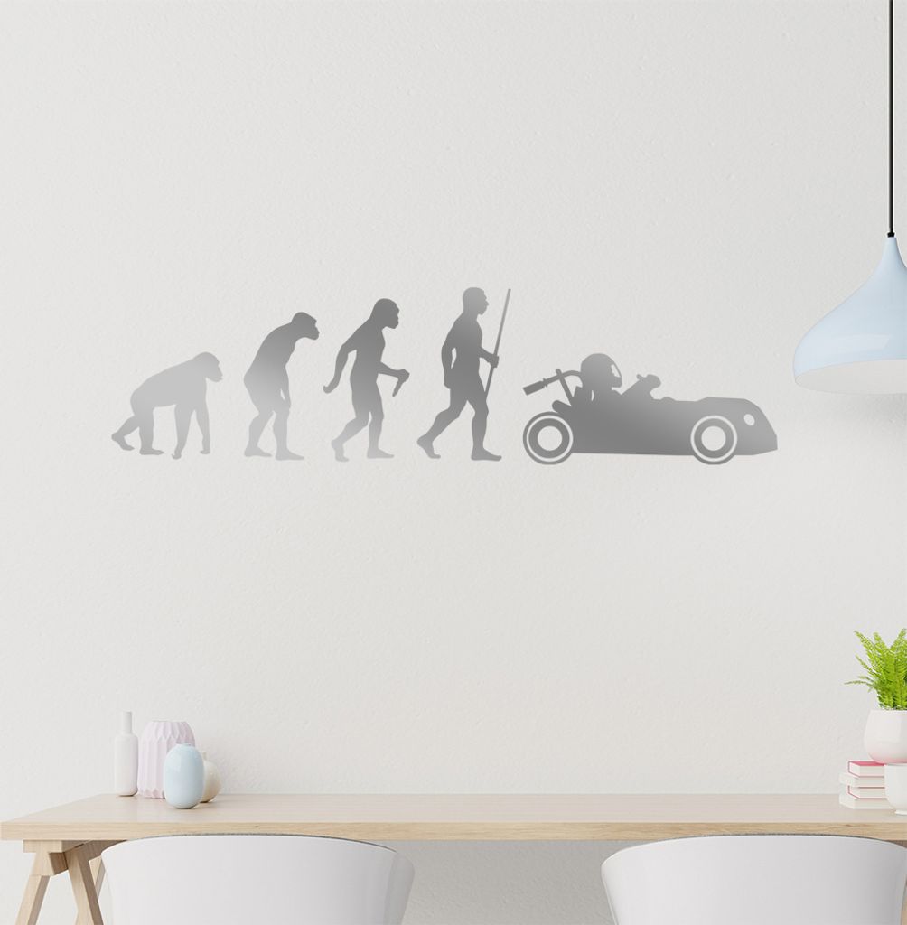 Kartsport fahren Evolution Wandtattoo Wandaufkleber Wall Sticker - Dekoration, Küche, Wohnzimmer, Schlafzimmer, Badezimmer