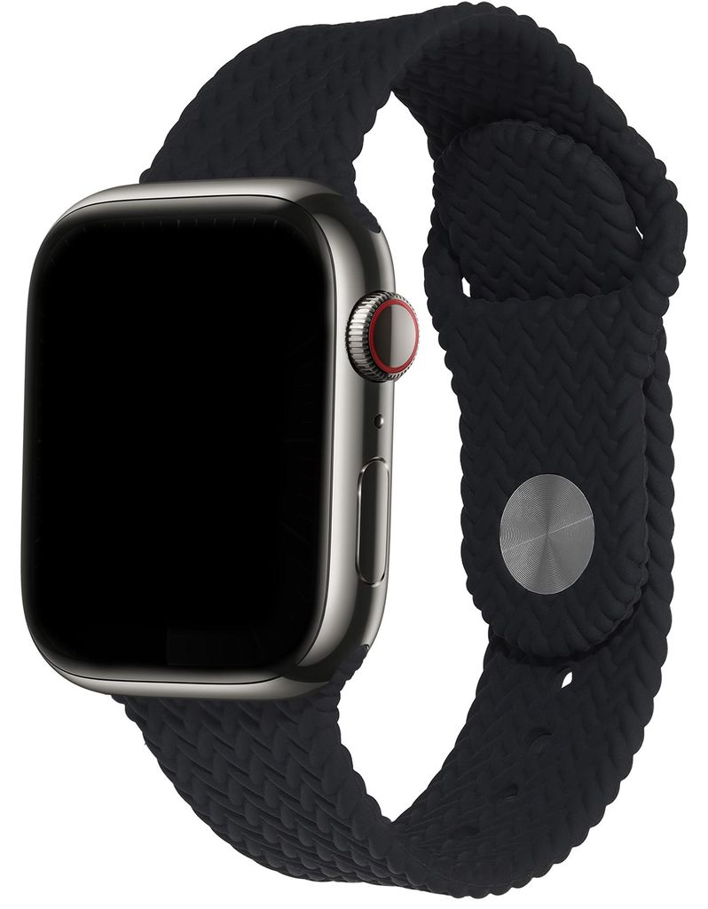 imoshion Geflochtenes Silikonarmband für das Watch Series 1 t/m 9 / SE (38/40/41 mm) | Series 10 / 11 (42 mm) - Schwarz