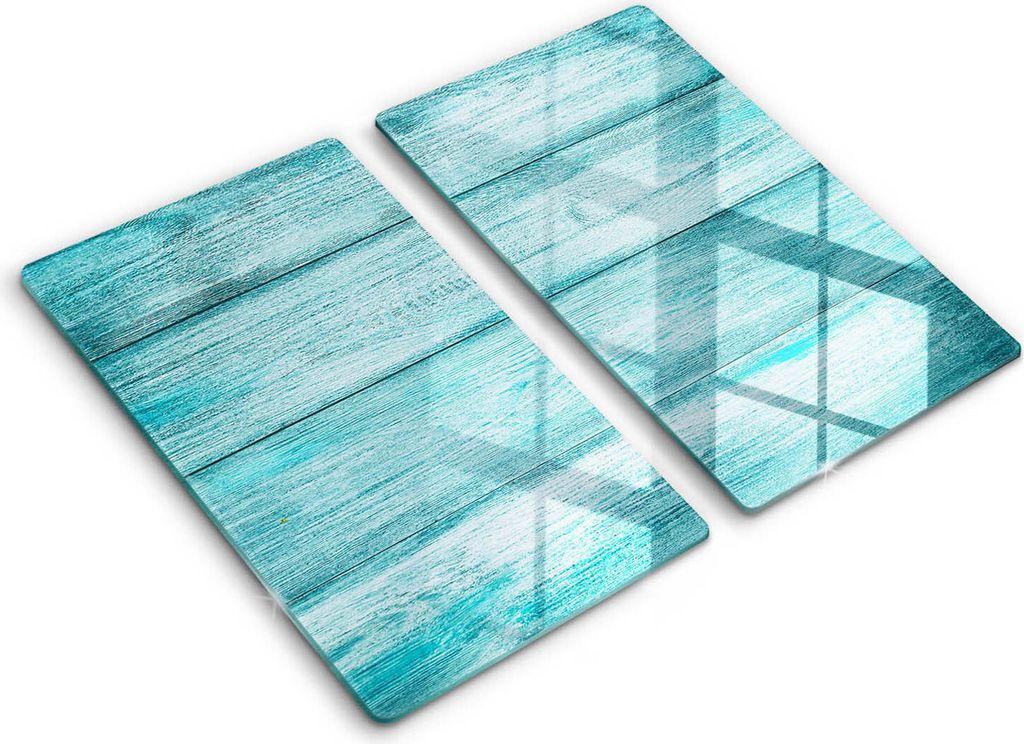 Glasschneideplatte - Herdabdeckplatte - 2x30x52 cm -Schneidebrett - Spritzschutz -Vintage -Holzbretter
