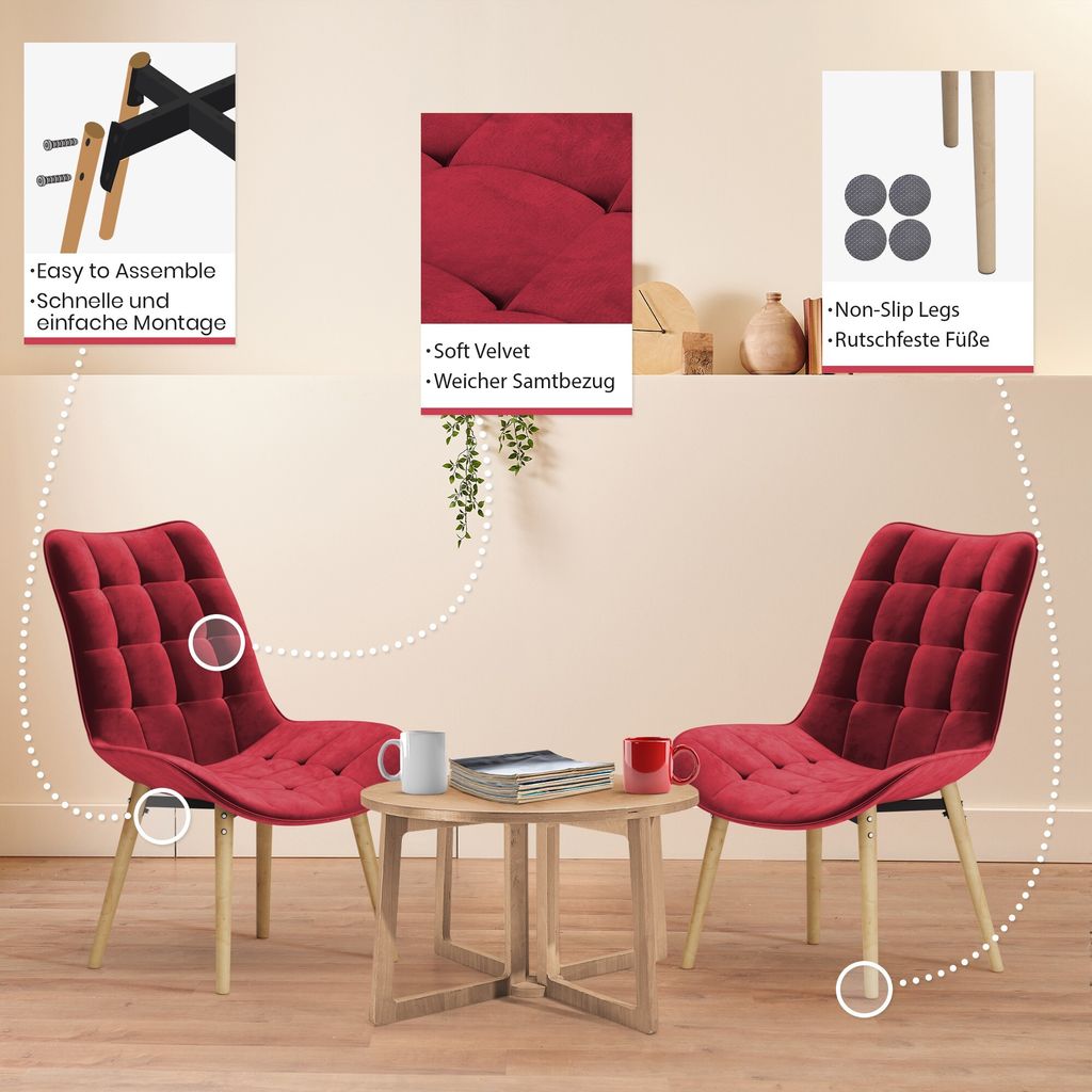 MIADOMODO® Esszimmerstühle - Farbwahl, 2/4/6/8 Set, Produktbild 4