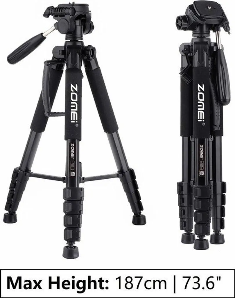 Trépied photo anti-vibration 187 cm pour des images nettes de nuit