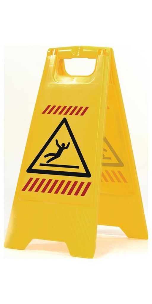 Sprintus Warnschild Achtung Rutschgefahr Piktogramm 300mm 570mm gelb/schwarz/rot