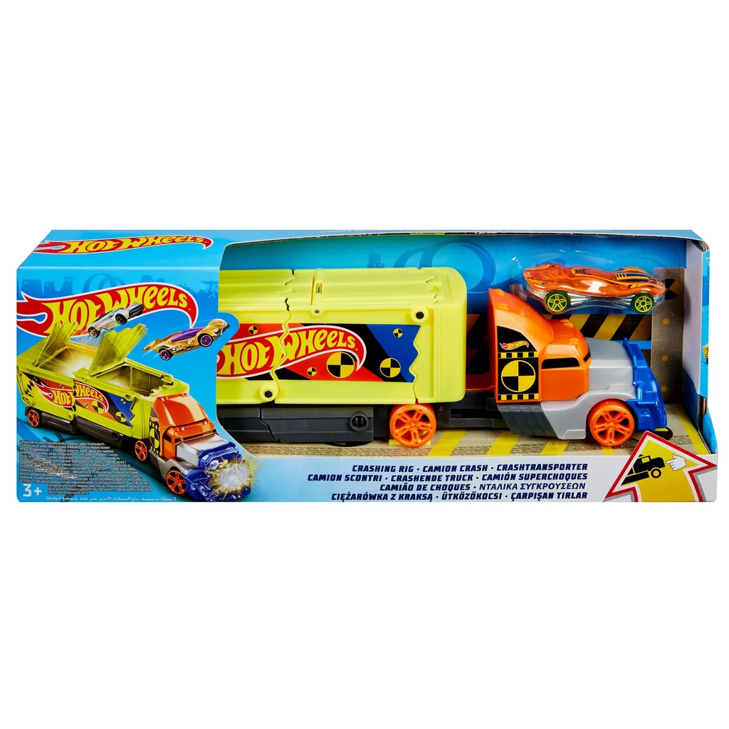 Camion Transporteur Hot Wheels Super Stunt avec Rampe de Lancement