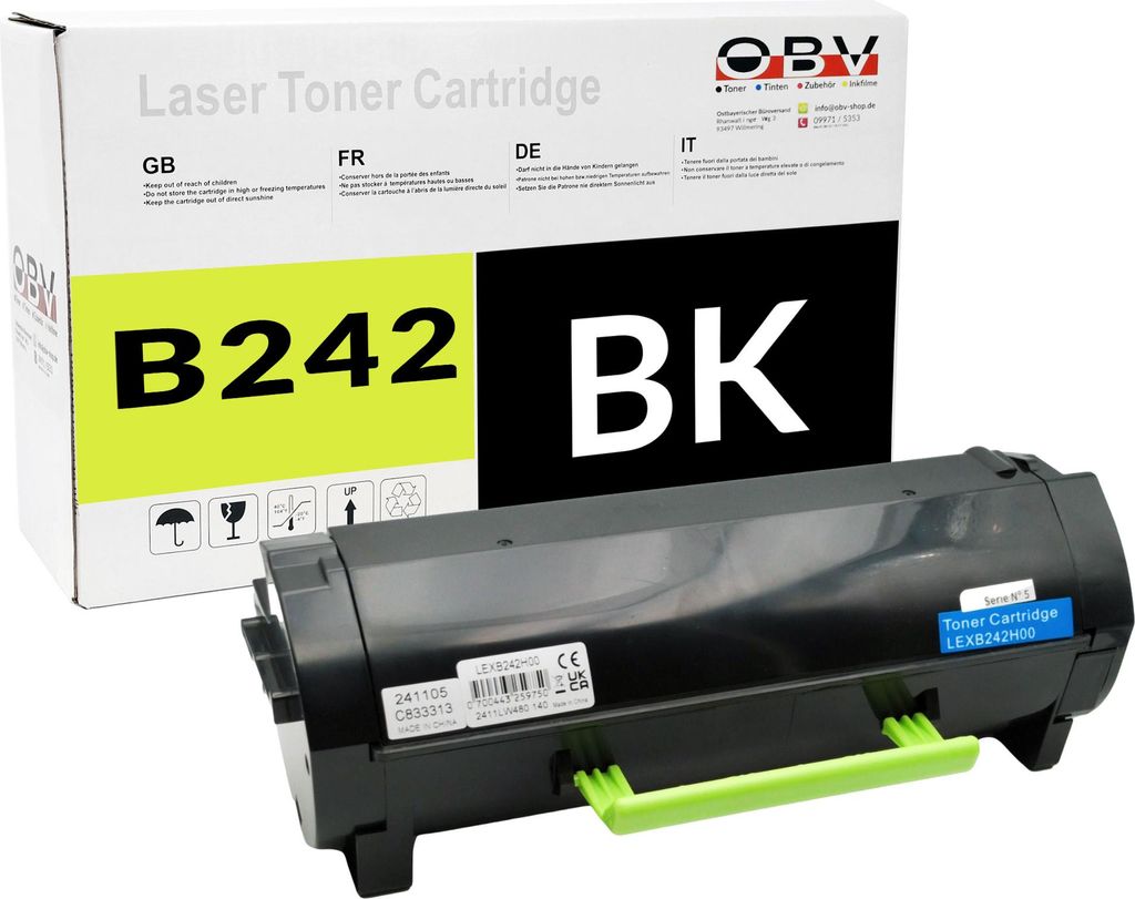 Toner kompatibel mit Lexmark B2442dw MB2442adwe B2546dw B2650dn B2650dw ersetzt B242H00 Schwarz