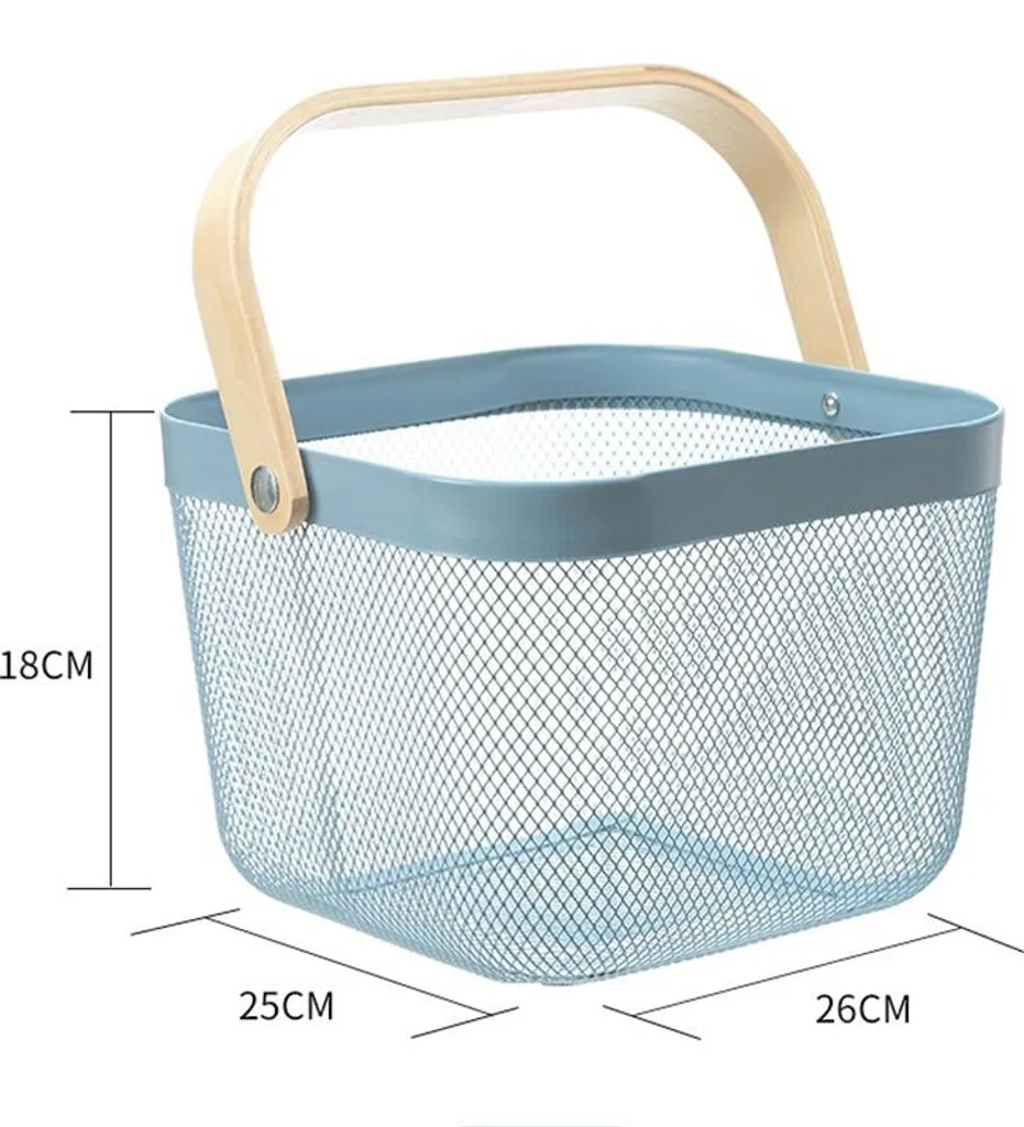 Passoire à fruits pour cuisine familiale avec panier métal bleu 24cm