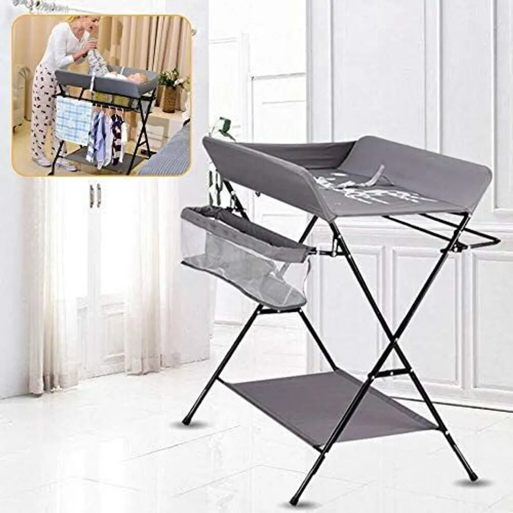 Meuble à langer multifonctionnel pliable avec rangements pour bébé 25kg