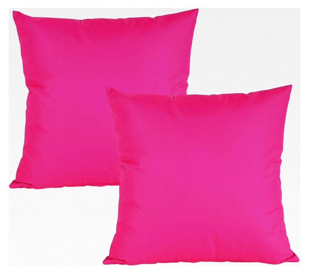 2er Set Outdoor Kissenhüllen 50x50cm Wasserabweisend Sitzkissen Lounge Kissen Gartenstuhl Lotus Effekt, Farbe: Pink