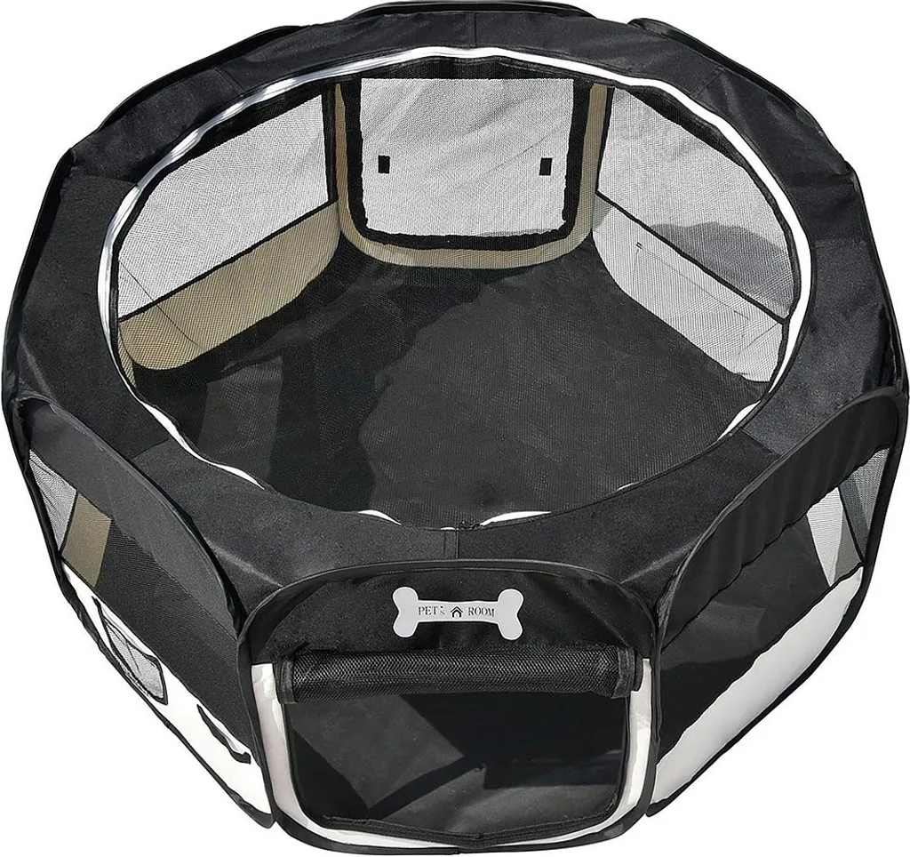 Mucola Parc pour chiots pliable noir - Enclos modulable animaux XL