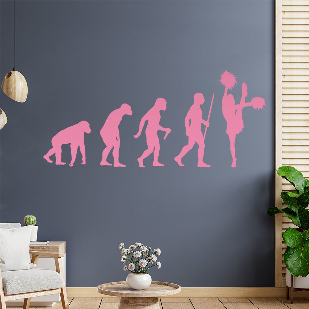 Cheerleader Evolution Wandtattoo Wandaufkleber Wall Sticker - Dekoration, Küche, Wohnzimmer, Schlafzimmer, Badezimmer